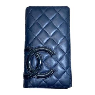 Chanel Pre-owned Wallets, female, Blue, Size: ONE SIZE Pre-owned Cambon Line Leather Long Wallet