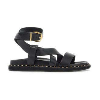 Jimmy Choo London Flat Sandals, female, Black, 3 UK, Criss-Cross Leather Flat Sandals