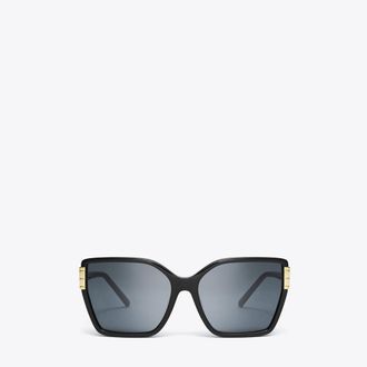 Tory Burch Womens Eleanor Oversized Cat-Eye Sunglasses, One Size