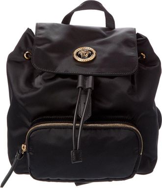Versace Dahlia Medium Nylon & Leather Backpack