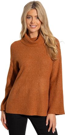 Klass Oversized Knitted Polar Neck Jumper - TAN - XXL