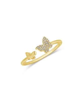 Sabrina Designs 14K 0.06 Ct. Tw. Diamond Open Double Butterfly Ring