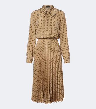 Gucci Abito midi in seta Interlocking G