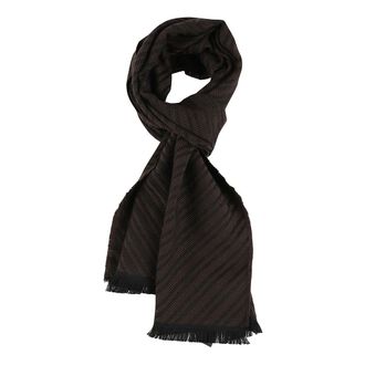 Emporio Armani Accessoires, Heren, Bruin, ONE Size, Wol, Visgraat Sjaal