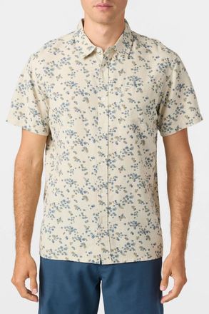 O'Neill ORiginals Shirt Men Light Khaki Ditsy Floral Short Sleeve DSGL670
