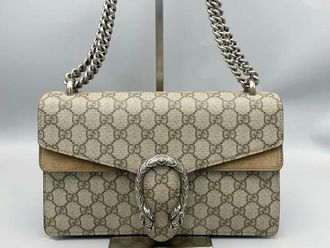 Gucci Dionysus Top Handle Chain Gg Coated Canvas Beige Canvas Shoulder Bag Bag (Pre-Owned)