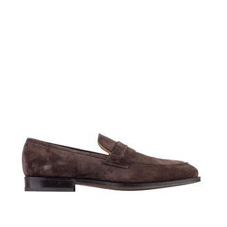 Ferragamo Brown Leather Slip-On Mens Loafers