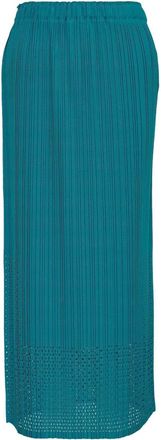 Issey Miyake Womens Pleats Please A-Poc Flicker Skirt In Turquoise Green
