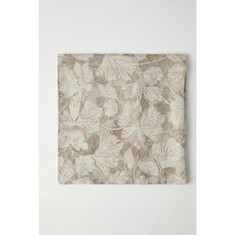 Brunello Cucinelli Beige Silk Floral Print Scarf