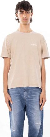 Cycle Boxy Print T-shirt - Heren - T-shirts - Beige - L - Tops