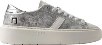 D.A.T.E. D.a.t.e. - Lage Platform Sneaker - Dames - Schoenen - Grijs - Maat: 38 EU Katoen