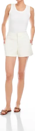 Fifteen Twenty Faux Leather Modern Shorts In Bone