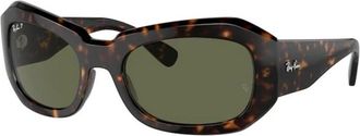 Ray-Ban Authentieke Beate Zonnebril - Premium Kwaliteit - unisex - Zonnebrillen - Bruin - 56 MM - Accessoires