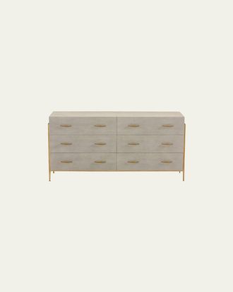 Interlude Home Morand Faux Shagreen 6-Drawer Chest