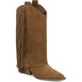 Mia Deston Pointed Toe Western Boot in Tan at Nordstrom, Size 7.5