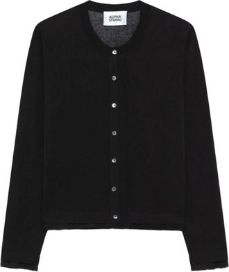 Alpha Studio Rebecca Mix Fabric - Dames - Vesten - Zwart - XL - Truien & Vesten
