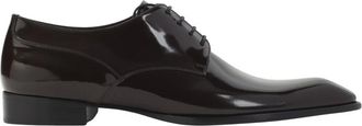 Saint Laurent Business Shoes, male, Brown, Size: 10 1/2 US Lindon 25 Lace Up