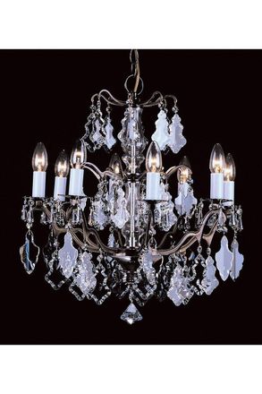 Netlighting Louvre Antique Brass Crystal 8 Arm Chandelier