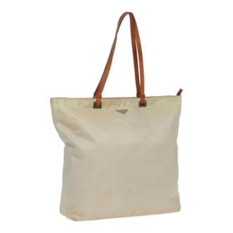 Prada Pre-owned Tote Bags, female, White, Size: ONE SIZE Pre-owned Vintage Nylon Tote