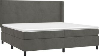 vidaXL Vidaxl - Cama Box Spring Con Colch&oacute;n Terciopelo Gris Oscuro 200x200 Cm
