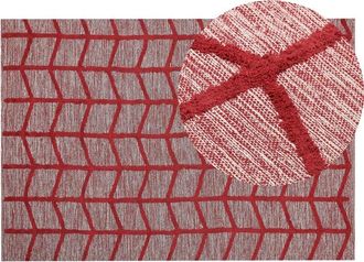 Beliani Rug SIVAS Red 140 x 200 cm Cotton