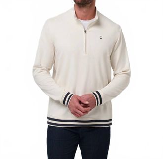 Travis Mathew Happier Hour 1/4 Zip Sweatshirt In Birch