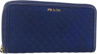 Prada Pre-owned Vintage leren portemonnee - Dames - Vintage Accessoires - Blauw - ONE Size - Leer - Vintage
