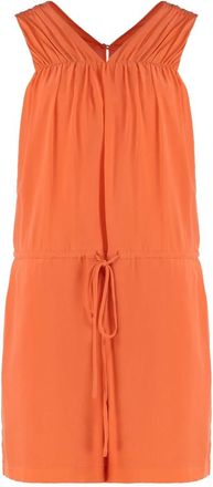 Equipment Geplooide Zomerjurk met V-hals - Dames - Playsuits - Oranje - XS - Jumpsuits & Playsuits