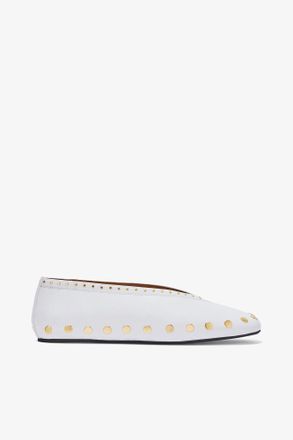 Ganni White Jenny Ballerina in