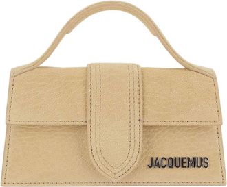 Jacquemus Compact Rectangular Suede Bag With Adjustable Strap And Gold Hardware