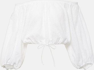 Poupette St Barth Bova broderie anglaise cotton top