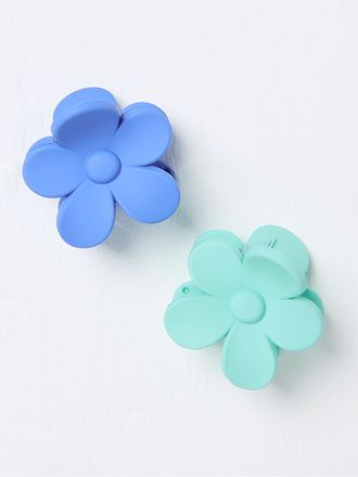 Fat Face FatFace Blue Flower Hair Clips 2 Pack