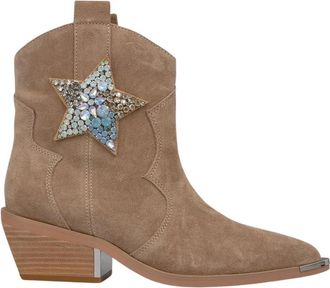 Alma En Pena Platte laarsjes met strass details - Dames - Cowboylaarzen - Beige - 36 EU - Schoenen