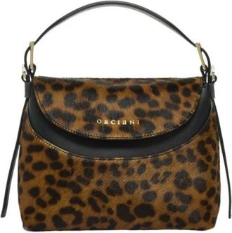 Orciani Tassen, Dames, Bruin, ONE Size, Leer, Nana Leo Small