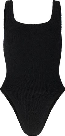 Hunza G Geribbeld Square-Neck Badpak - Dames - Badpakken - Zwart - ONE Size - Denim - Badmode
