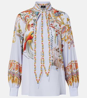 Etro Semi-sheer jacquard blouse