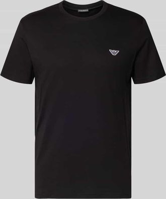 Emporio Armani T-Shirt mit Logo-Patch und Rundhalsausschnitt in Black, Gr&ouml;&szlig;e XXL