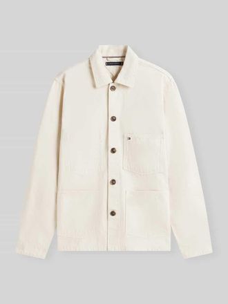 Tommy Hilfiger Regular Fit Hemdjacke aus reiner Baumwolle in Ecru, Gr&ouml;&szlig;e XXL