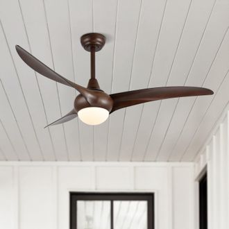 Jonathan Y Designs Aviator 52 1-Light Coastal Vintage Iron/Plastic Mobile-App/Remote-Controlled 6-Speed Retro Swirl Integrated LED Ceiling Fan