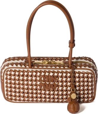 Miu Miu Beau woven leather tote bag - Brown