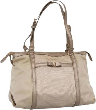 Ferragamo Pre-owned Nylon bolsos-de-mano - Pre-owned - Mujer - Beige - ONE SIZE