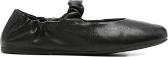 Miu Miu Ruched Leather Ballet Flats