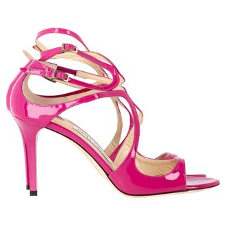 Jimmy Choo London Jimmy Choo Lance Strappy Sandalen in Roze Patentleer