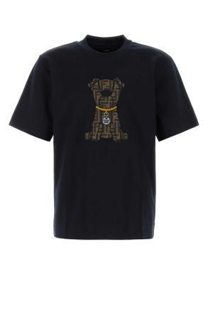 Fendi Black Cotton T Shirt