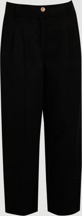 Karen Millen Womens Cotton Utility Button Detail Barrel Leg Trouser - Black Lyocell - Size 10 UK