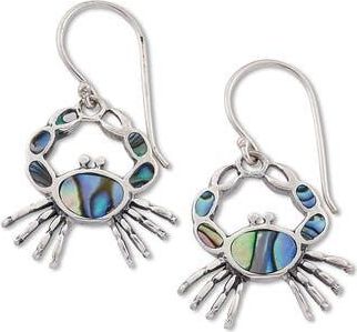 Samuel B. Sterling Silver Mother of Pearl Crab Earrings in Blue And Green at Nordstrom Rack