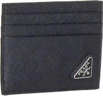 Prada Mens Card Holder Saffiano Polyamide Black Wallets & Cardholders
