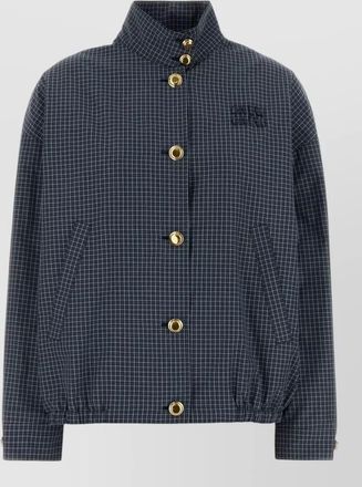 Miu Miu nylon blend jacket check pattern hem