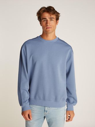 Calvin Klein Jeans Sweatshirt CALVIN KLEIN JEANS LOGO TAPE CREW NECK, Herren, Gr. 3XL, blau (tempest), Sweatware, Obermaterial: 65% Baumwolle, 35% Polyester, unifarben, 
