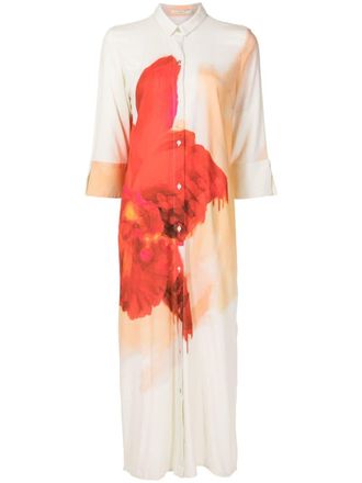Lenny Niemeyer abstrac-print midi shirtdress - Orange